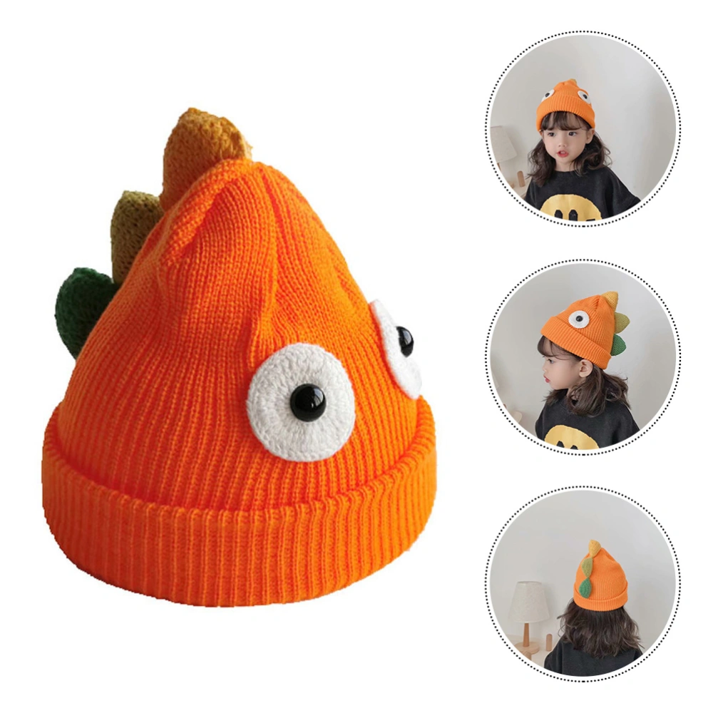 1pc Winter Cartoon Dinosaur Design Knitted Hat Creative Thicken Woolen Hat