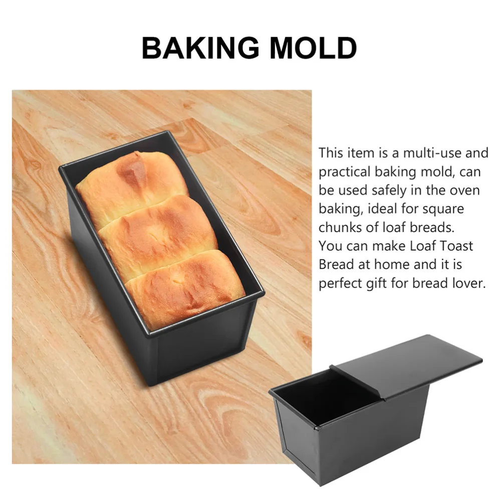 2Pcs Loaf Pan with Cover Non Stick Bread Baking Molds Toast Molds Bakeware