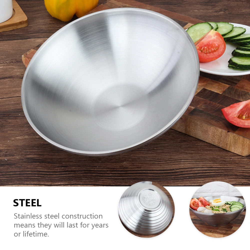 1pc Home Stainless Steel Bowl Food Container Ramen Bowl Instant Noodle Bowl