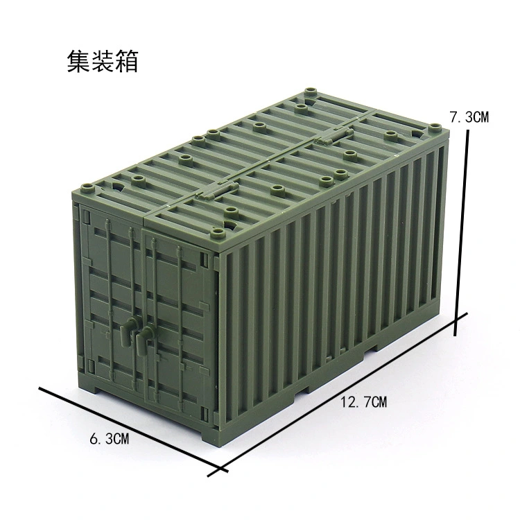 Kids Military Building Blocks Military Container Toys Scene Container Model Toy Tabletop Plastic Plaything