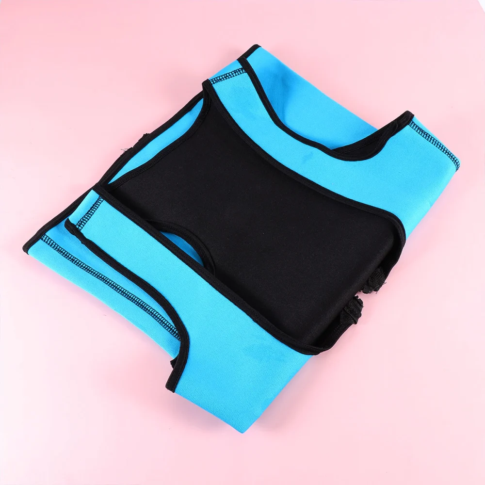 Blue Fitness Vest Neoprene Bustier Sports Corset Tank Zippered Bodybuilding Shapewear Breathable Cincher Vest - Size XL