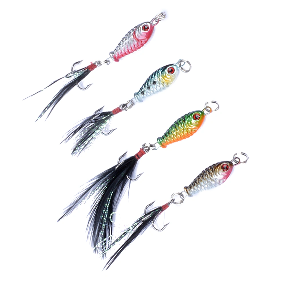 4 Pcs Lifelike Plastic Fishing Lures Bass Crankbait Kit Saltwater freshwater Fishing Topwater Fishing Tackle Hooks