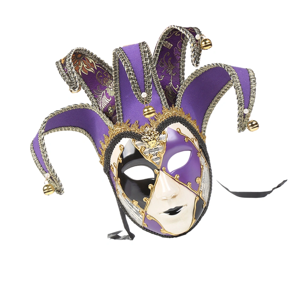 Venice Italy Full Face Mask Cosplay Costume Prop Mask Dress-up Face Cover Accessory Photography Props for Masquerade Party Carnival Performance Animation Exhibition (Purple and Black Purple Eye, Girls Style)