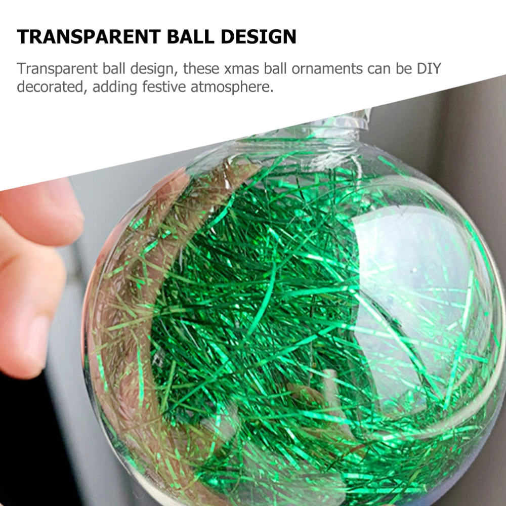 14Pcs DIY Clear Plastic Fillable Balls Ornament Christmas Hanging Balls Pendant