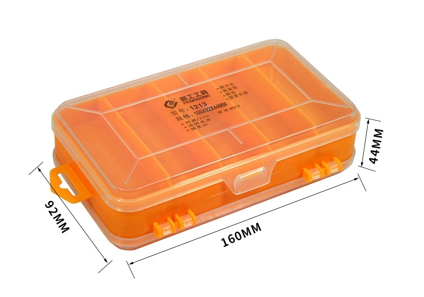 Hardware Organizer Box Plastic Organizer Box Double Sided Compartment Storage Container for Beads