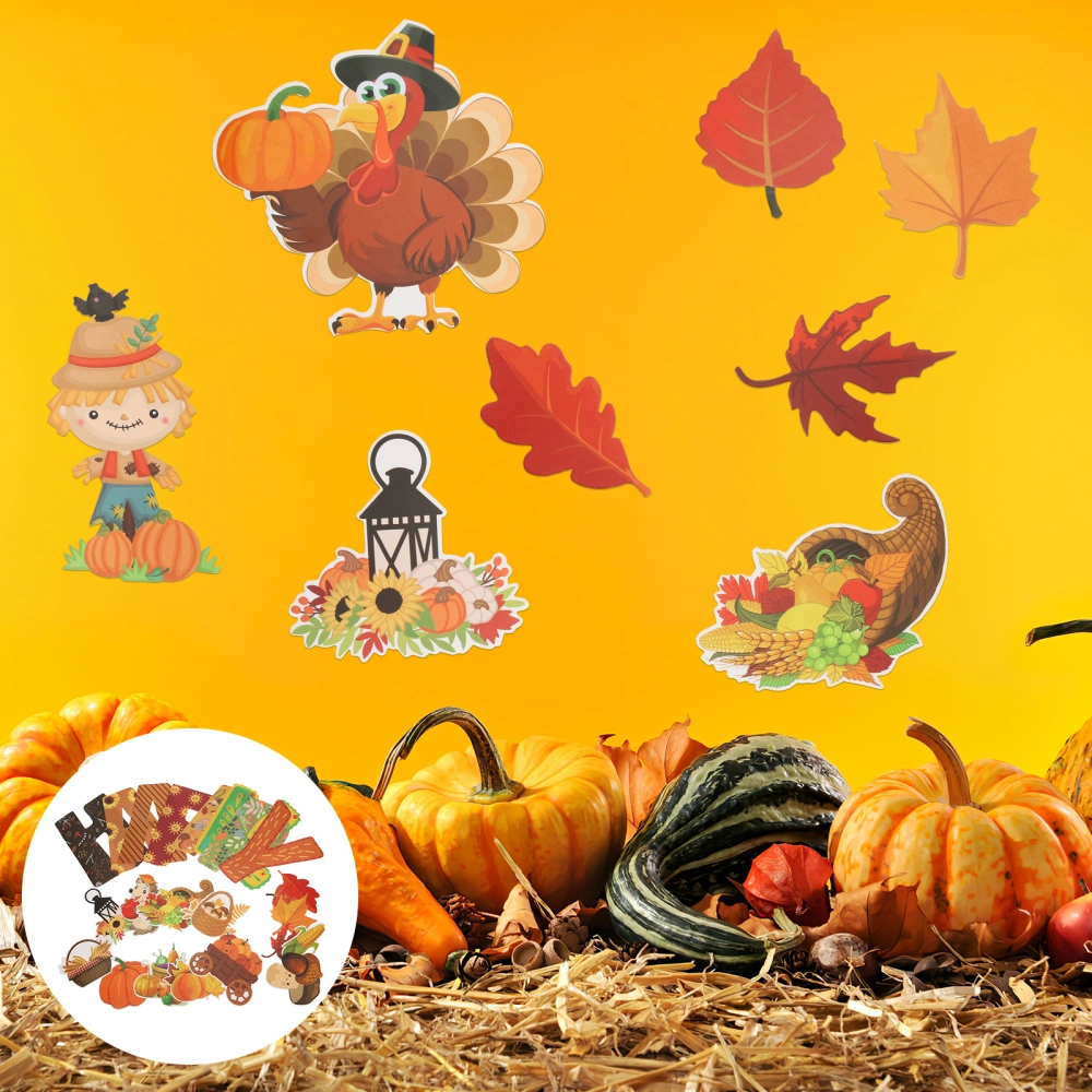 1 Set Thanksgiving Cut-Outs Fall Themed Party Bulletin Board Classroom Paper Cuttings Decoration