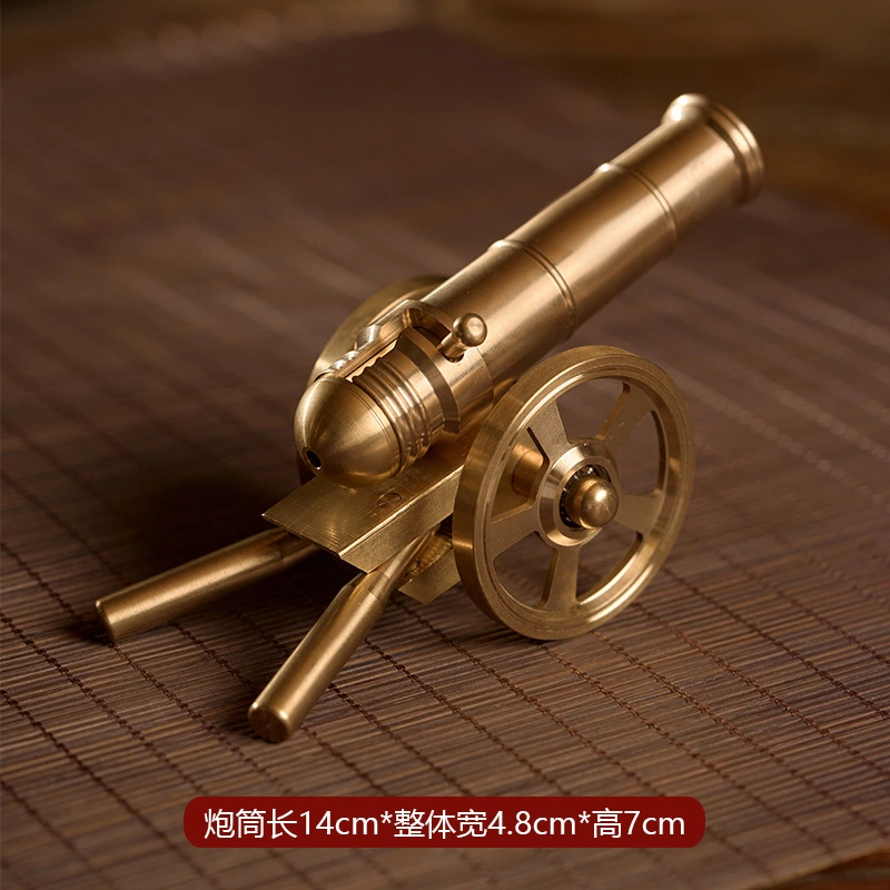 Small Brass Decor Brass Figurine Brass Cannon Model Decorative Cannon Mini Ornament