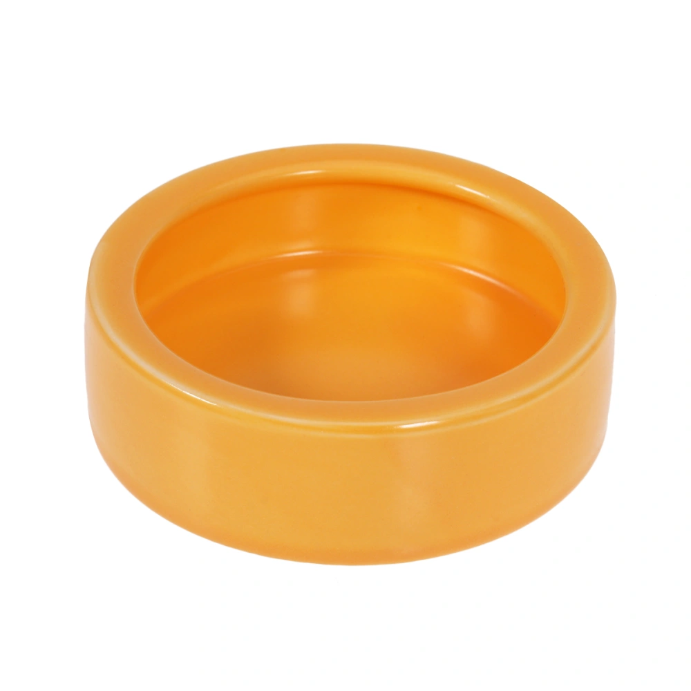 Crawler Crawling Pet Anti-escape Ceramics Food Basin Shrimp Food Round Dishes Small Fish Feeding Bowl Ornamental Supplies - Size M (Orange)