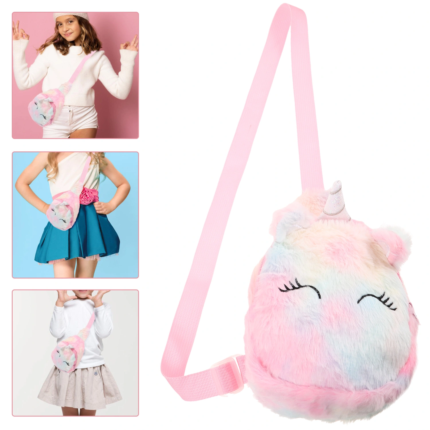 Girls Purse Unicorn Shoulder Bag Fluffy Crossbody Bag Girl Shoulder Bag Messenger Bag