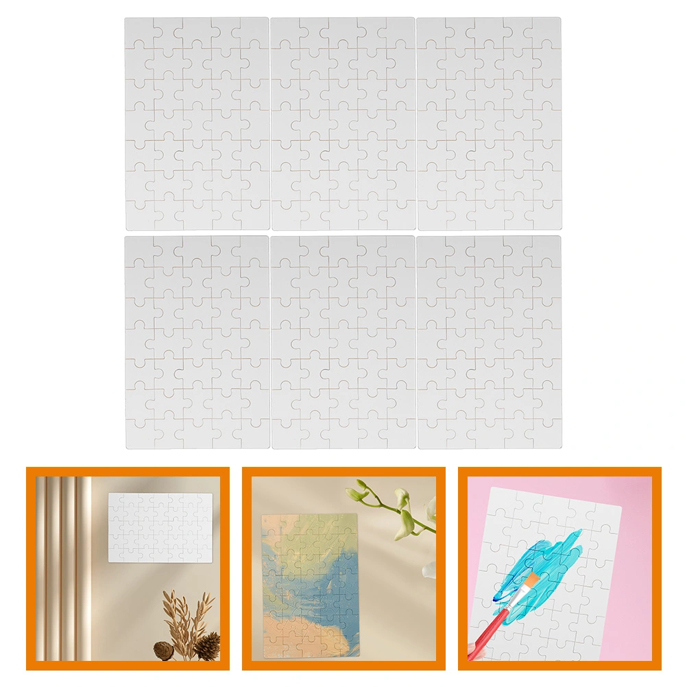 6 Sheets Sublimation Transfer Puzzle Crafts Rectangle Blank Jigsaw Puzzle Pieces