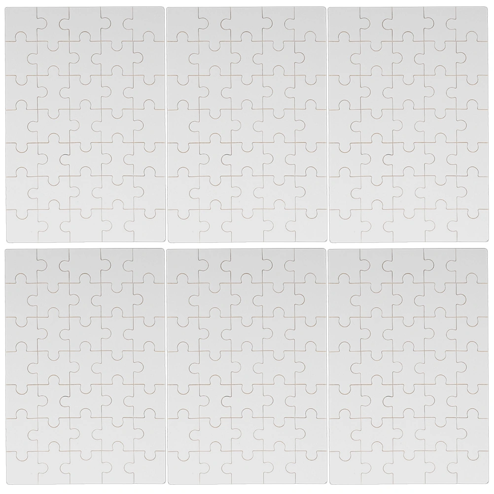 6 Sheets Sublimation Transfer Puzzle Crafts Rectangle Blank Jigsaw Puzzle Pieces