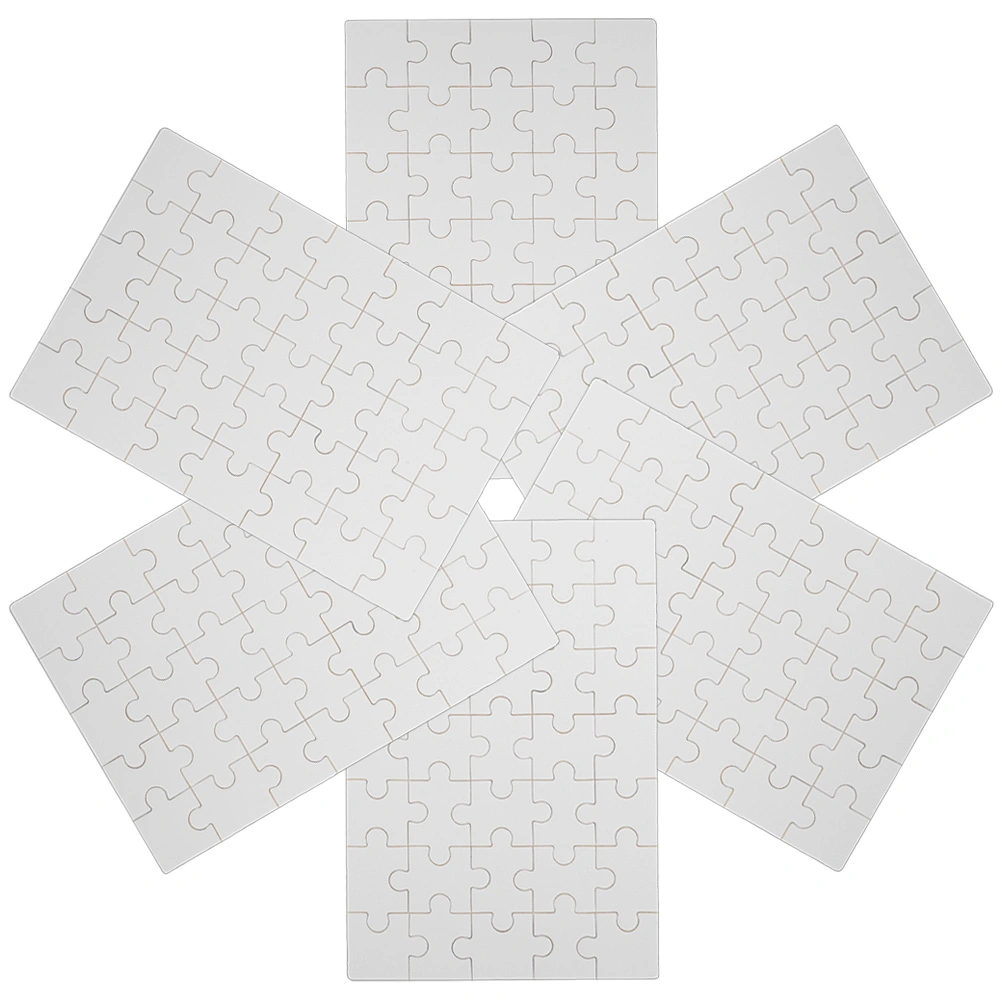 6 Sheets Sublimation Transfer Puzzle Crafts Rectangle Blank Jigsaw Puzzle Pieces