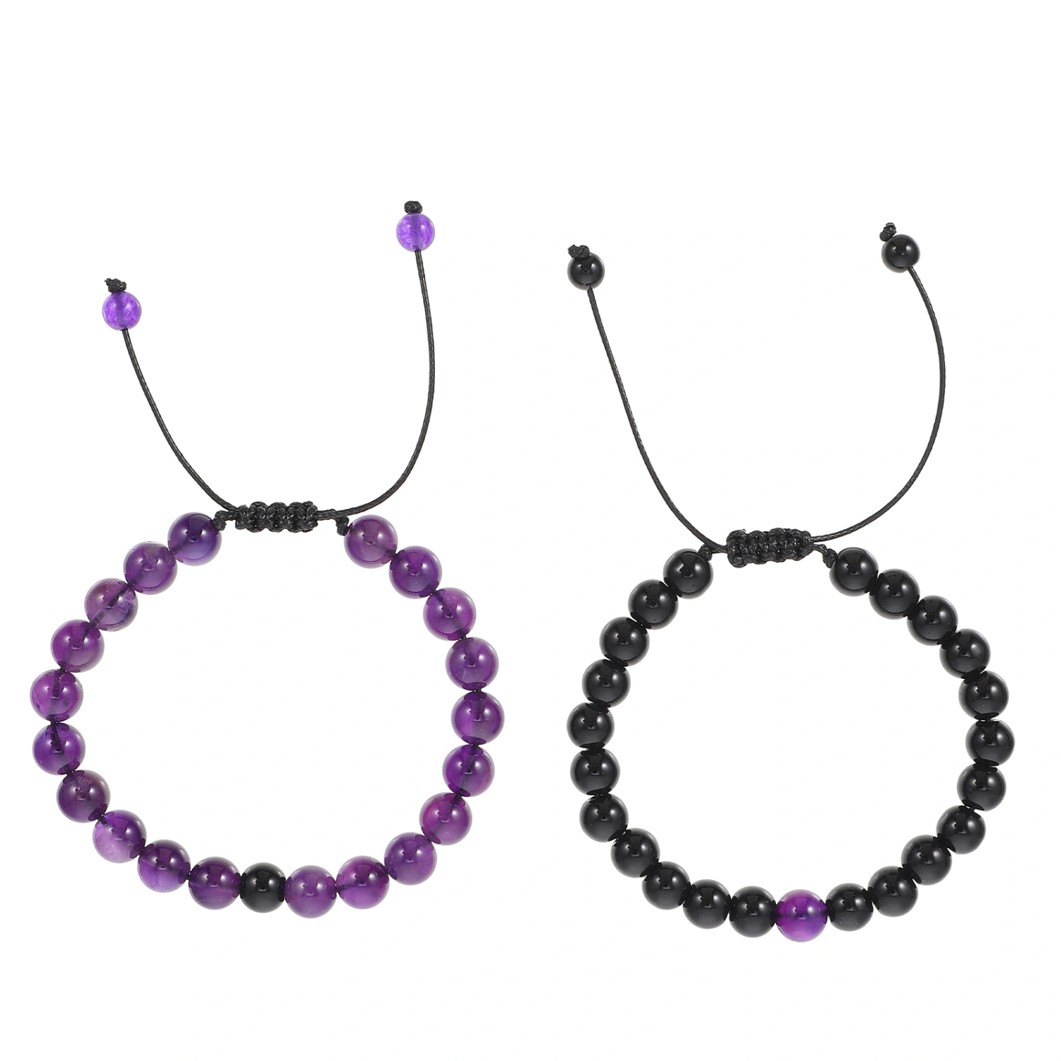 2Pcs Decorative Stone Bracelets Delicate Beaded Bracelets Wear-resistant Matching Bracelets