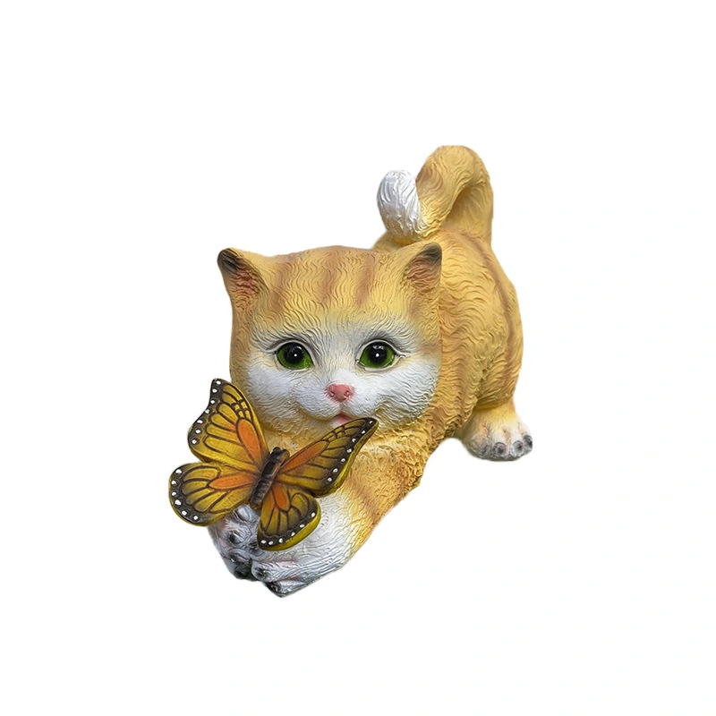 Realistic Simulation Cat Figurine Resin Simulated Animal Model Artificial Cat Model