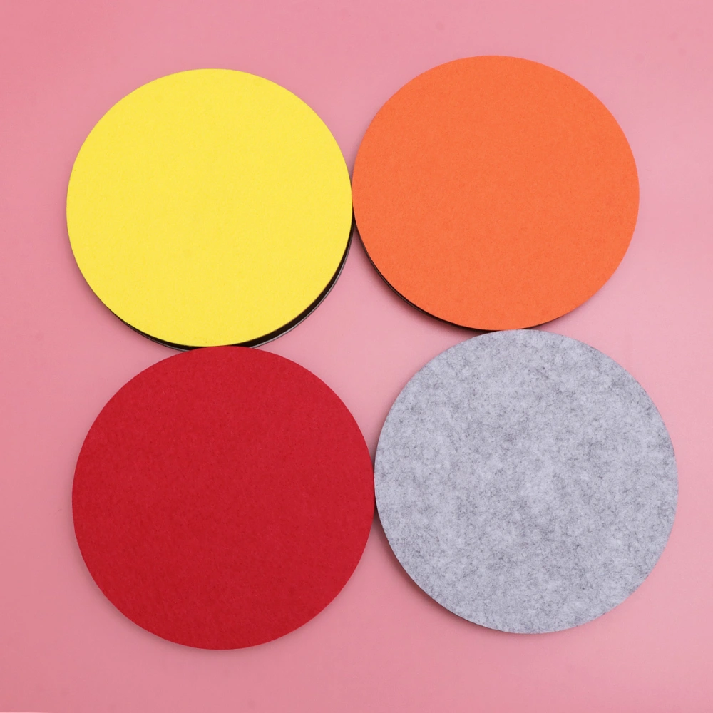 10pcs Creative Memo Board Colorful Round Felt Mural Sticker Multifunctional Wall Decals Smart Collect Board with 10pcs Round Push Wall Decor Supplies for Photos Memos Display