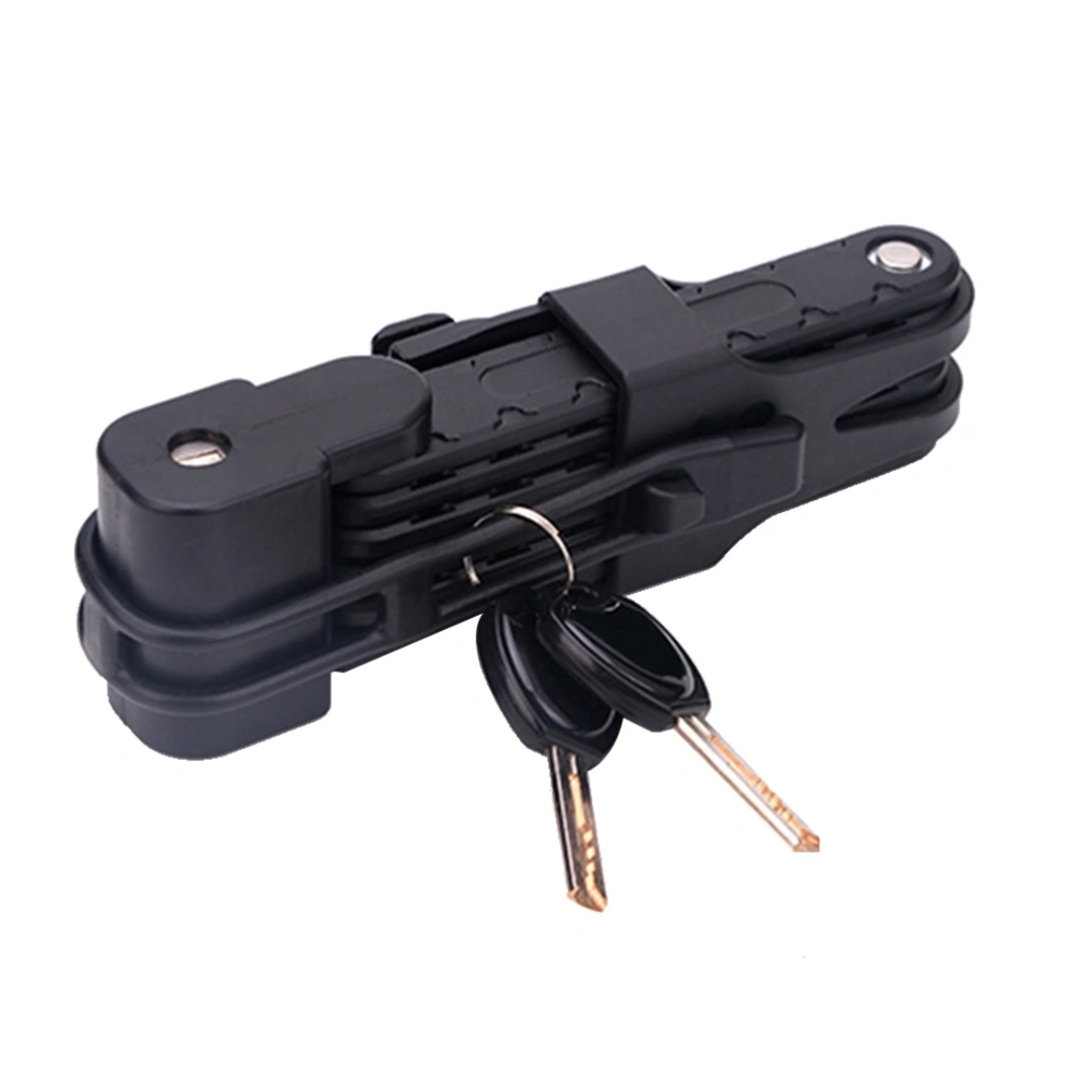 Universal Folding Lock Steel Bike Lock Security Cable Lock Anti-Theft Combination Riding Tool for MTB Road Bike (Black)