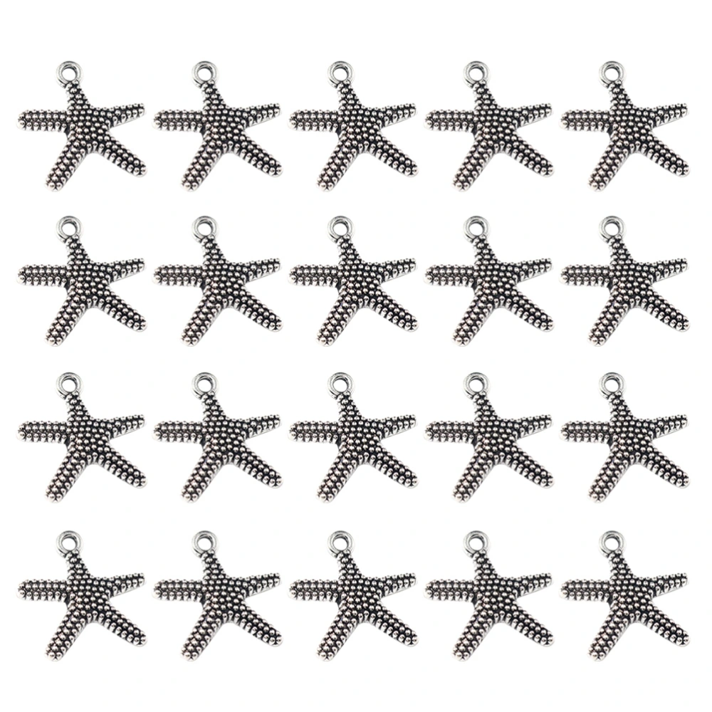 20pcs Alloy Marine Animal Pendants Sea Star Charms DIY Jewelry Making Accessory for Necklace Earrings (Antique Silver)