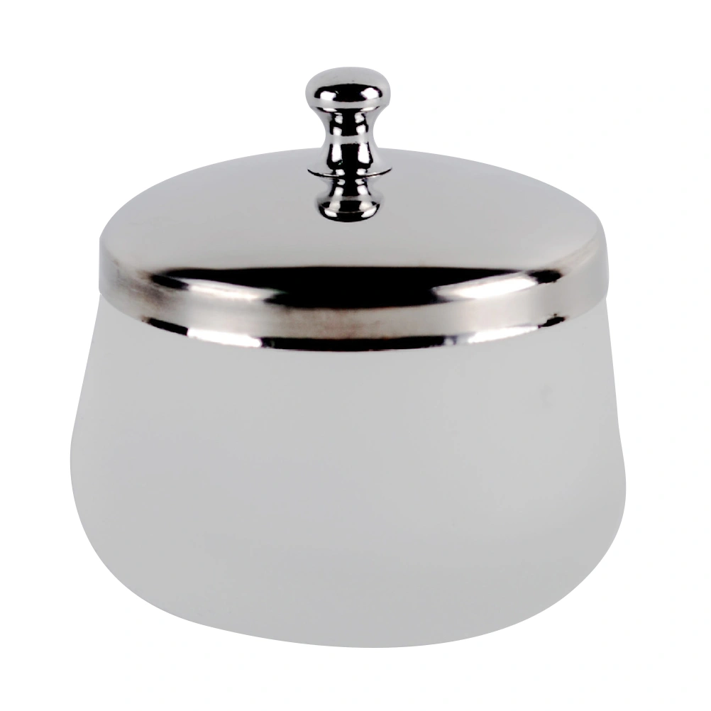 1PC Glass Frosted Nail Polish Remover Cup Crystal Round Disinfection Cup (White)