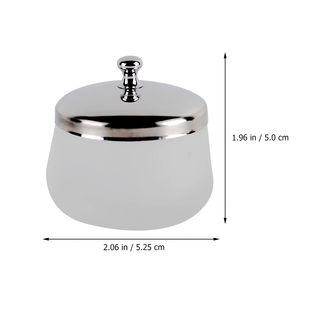 1PC Glass Frosted Nail Polish Remover Cup Crystal Round Disinfection Cup (White)