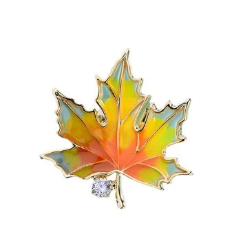 Fall Brooch Leaf Shape Safety Pin Decorative Pin Brooch Pin For Women Ladies