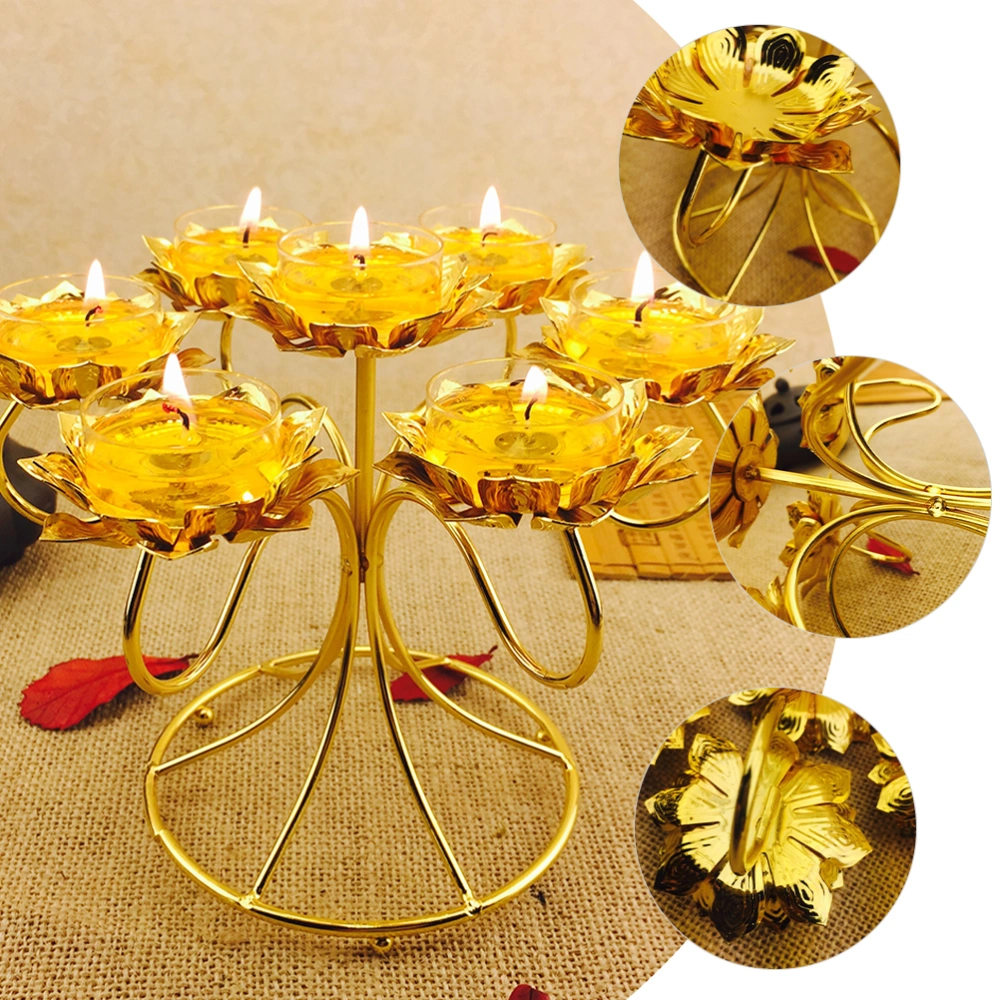 Lotus Shaped Candle Holder Metal Tealight Candle Holder Metal Oil Lamp Base