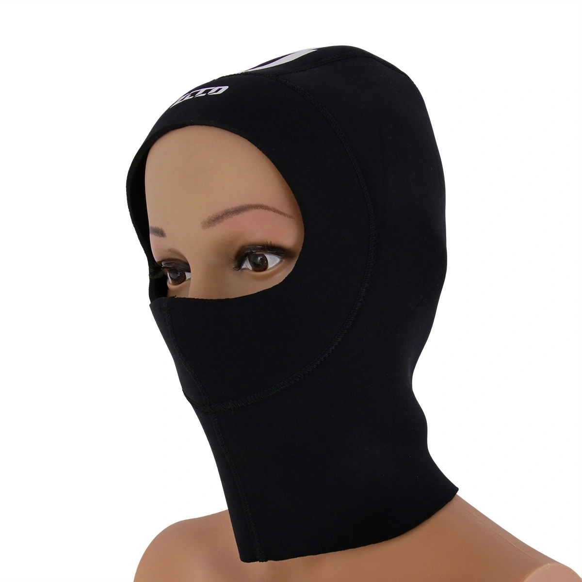 Sun Block Snorkeling Hat Keep Warm Diving Hood Full Face Mask Head Cover for Surfing Swimming - Size L (Black)
