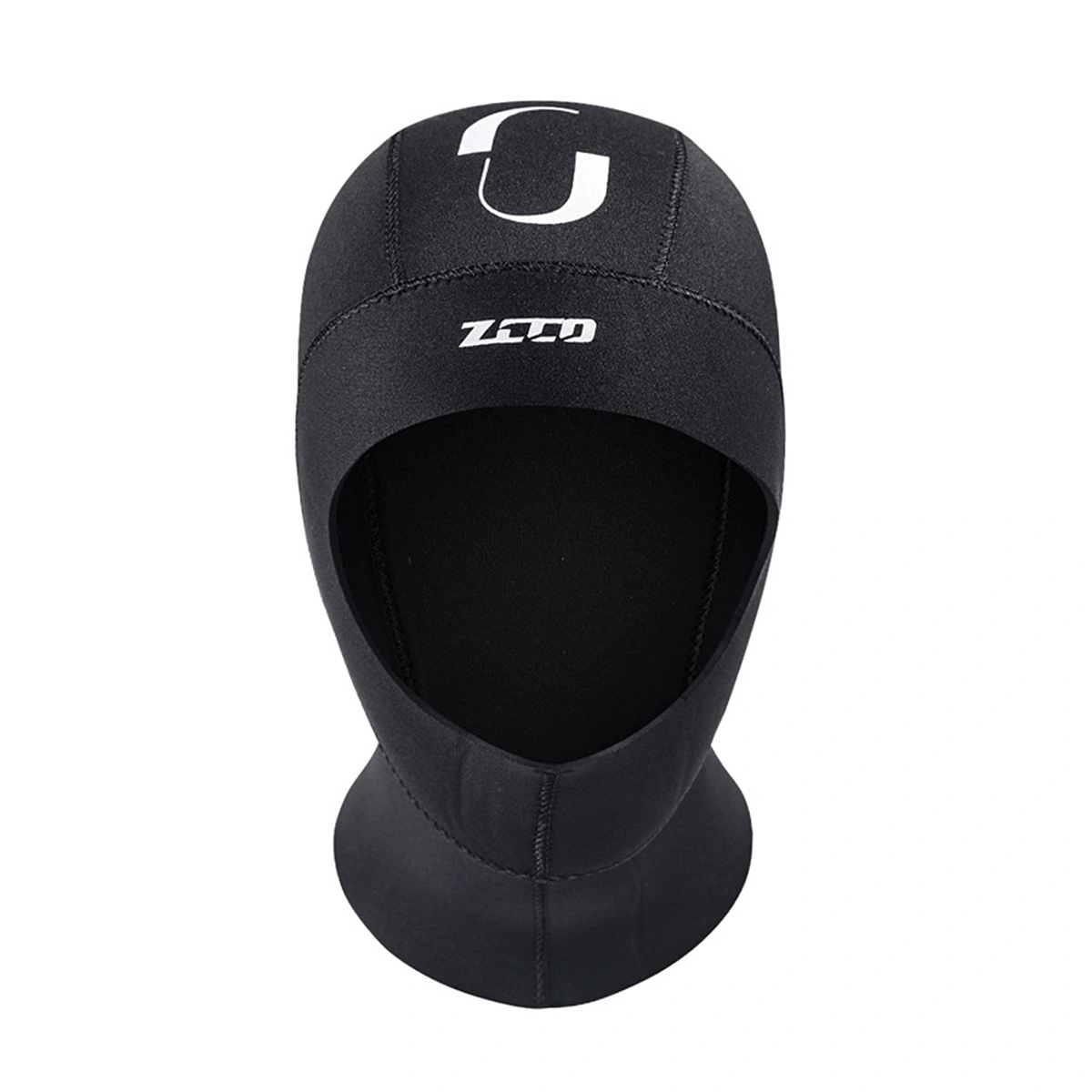 Sun Block Snorkeling Hat Keep Warm Diving Hood Full Face Mask Head Cover for Surfing Swimming - Size L (Black)