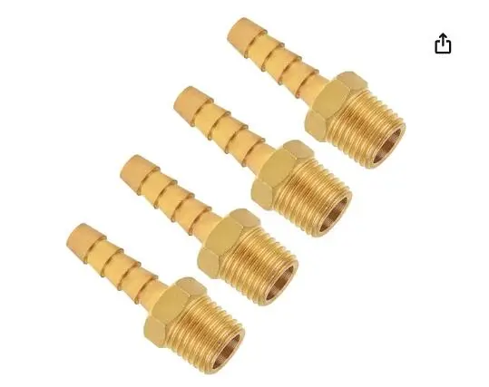 4pcs Air Hose Fitting Straight Fitting 1/4 x 1/4 inch Barb Air Hose Connector