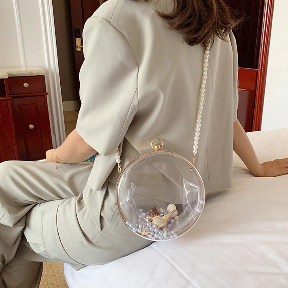 1pc Cross body Pack Small Spherical Bag Pearl Chain Bag Shoulder Bag