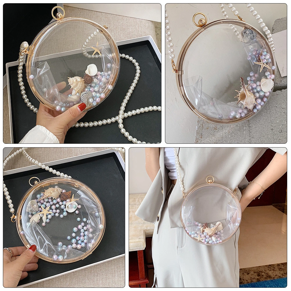 1pc Cross body Pack Small Spherical Bag Pearl Chain Bag Shoulder Bag