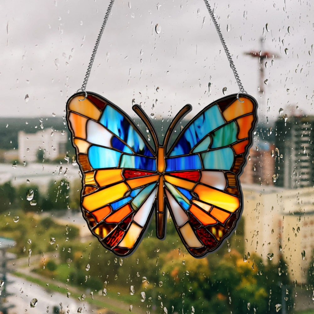 Hanging Acrylic Butterfly Ornament Household Butterfly Pendant Holiday Window Porch Decoration