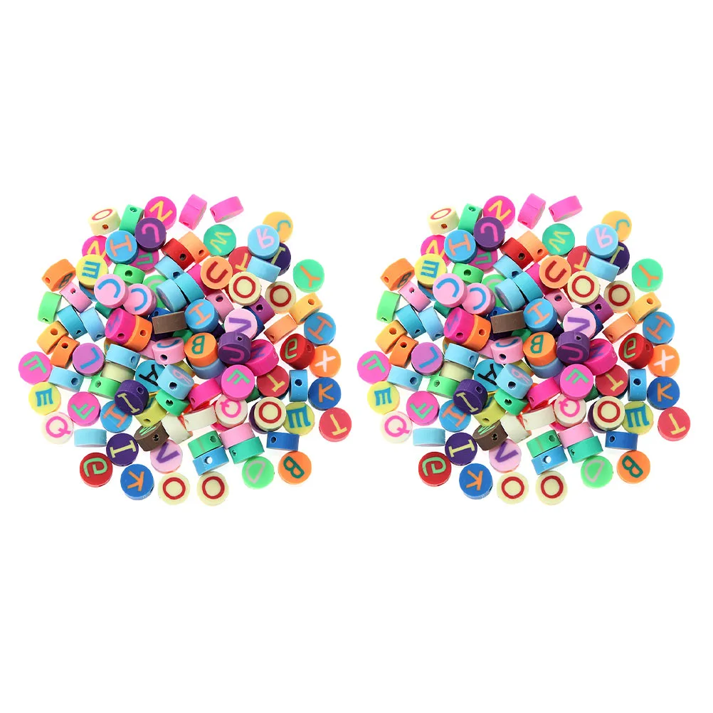 200pcs Polymer Clay Loose Beads Bracelet Making Accessories Craft Beads Charms