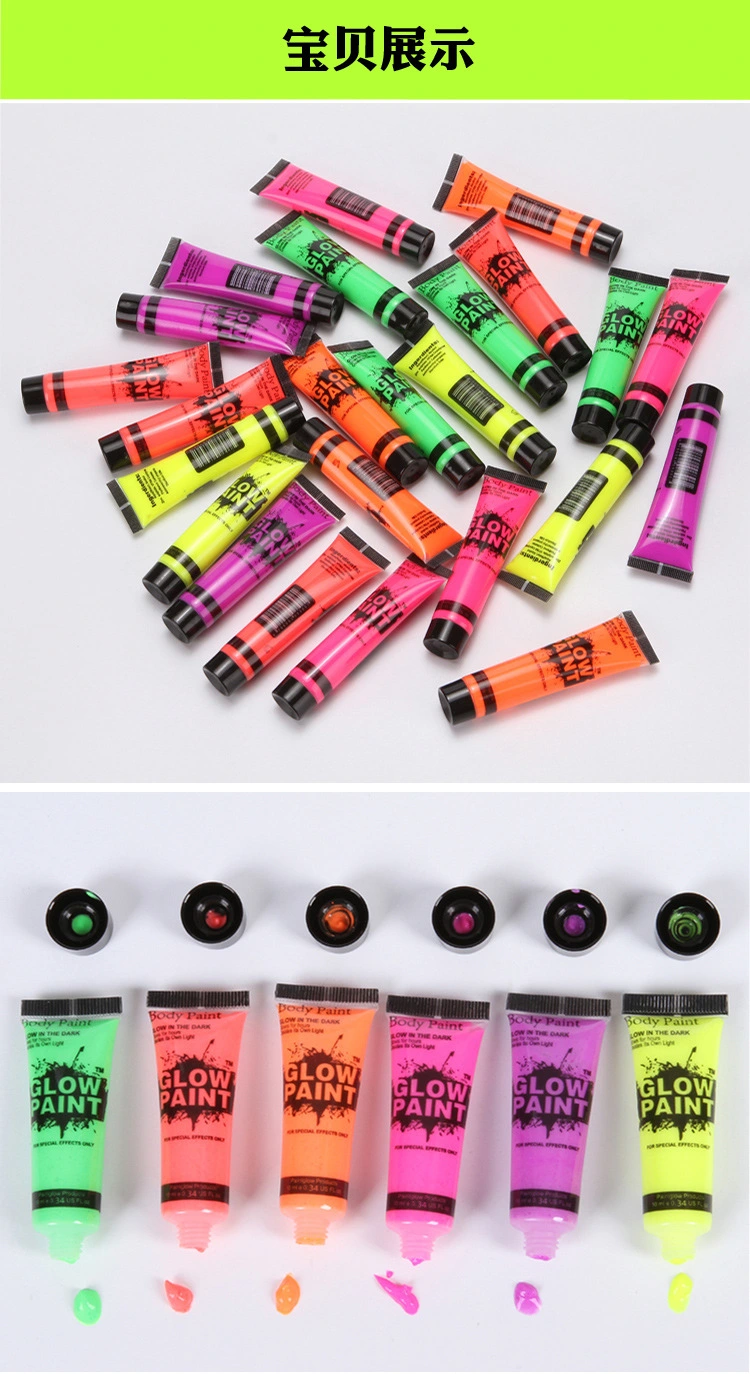 8 pcs Glow in the Dark Face Paint Glowing Body Paint Neon Face Paint Makeup Face Paint for Halloween