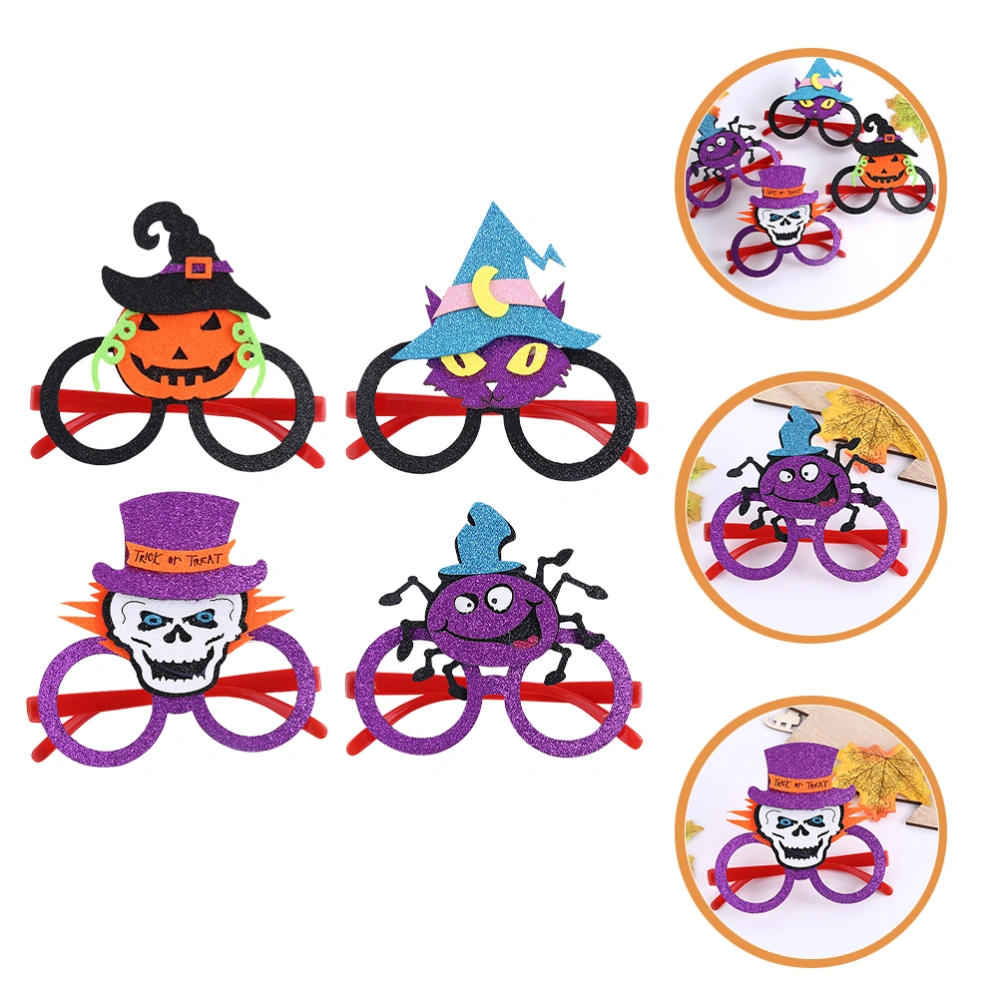 4Pcs Halloween Pumpkin Spider Glasses Cat Skull Eyeglasses Halloween Party Supplies