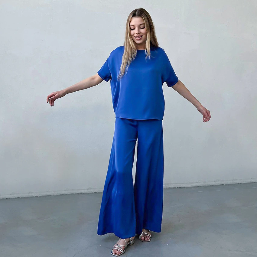 Comfortable Solid Color Pajamas Two-piece Set