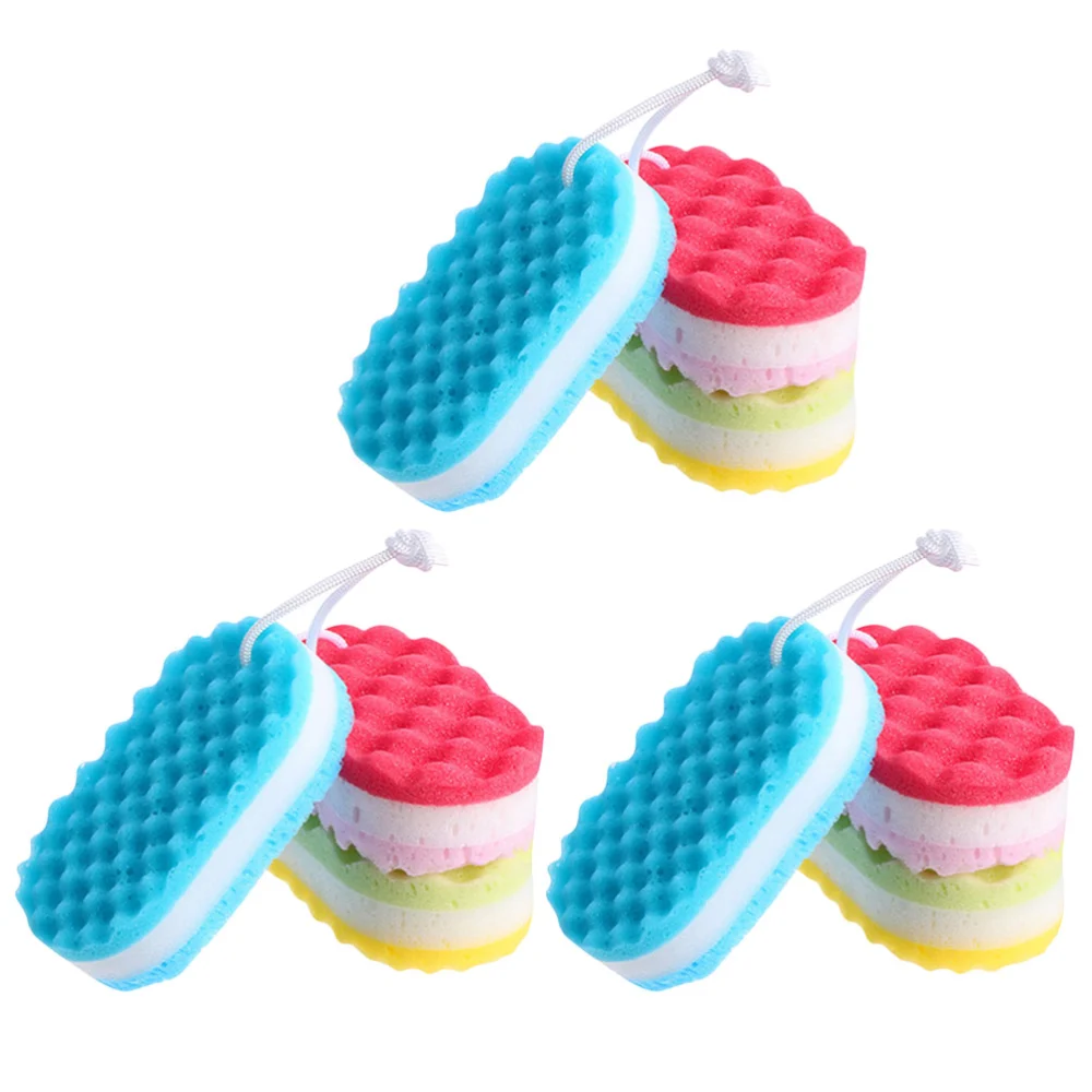 9Pcs Wear-Resistant Bath Scrubbers Portable Shower Sponges Adults Shower Scrubbers