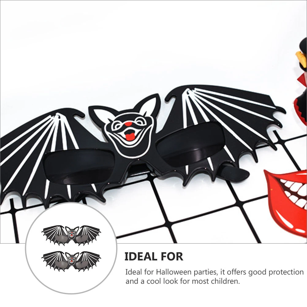 2Pcs Halloween Bat Glasses Bat Adornment Party Accessories for Masquerade