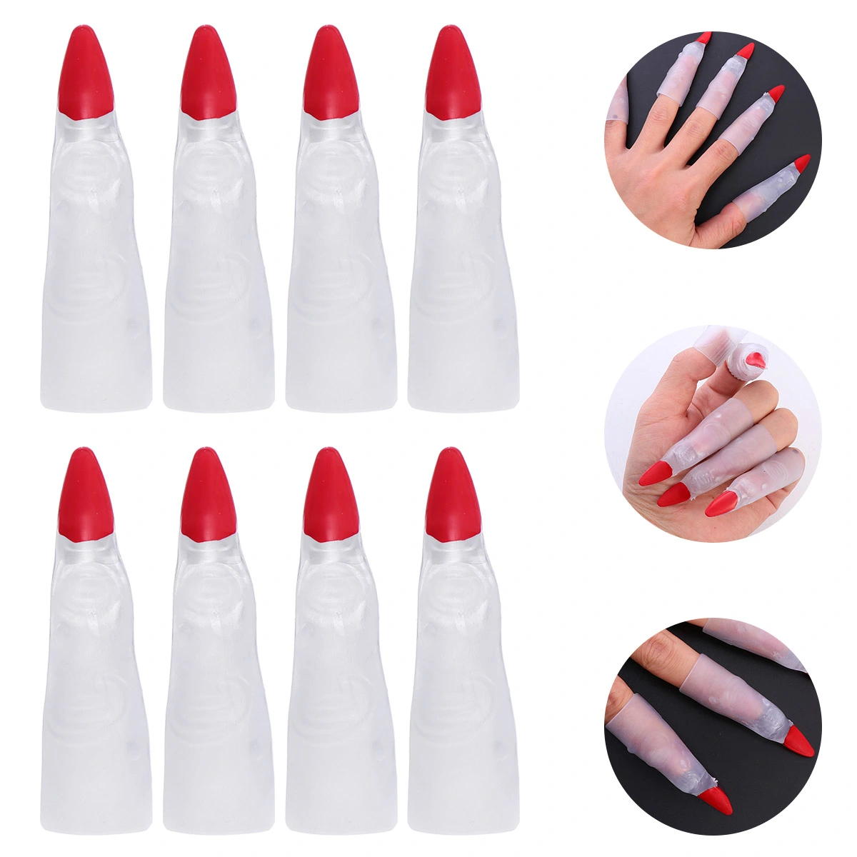 30 PCS Fake Fingers Nail Scary Luminous Vivid Halloween Props Zombie Nails Cover