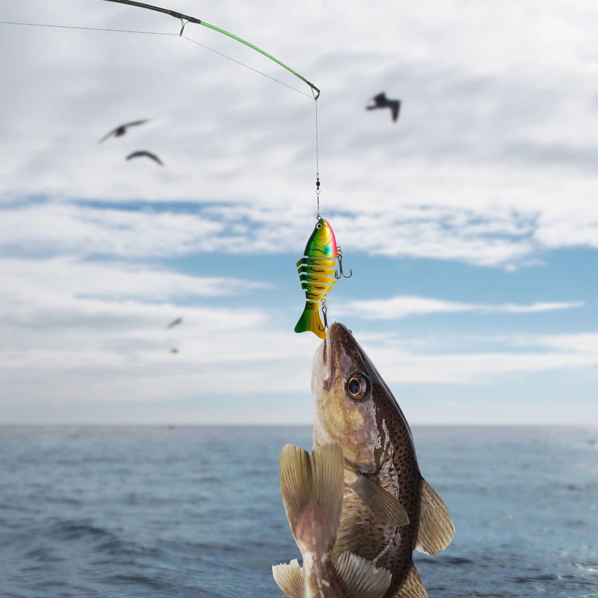 2pcs Fishing Lures Lifelike Fishing Lures Hard Lures Multi Jointed Swim Baits