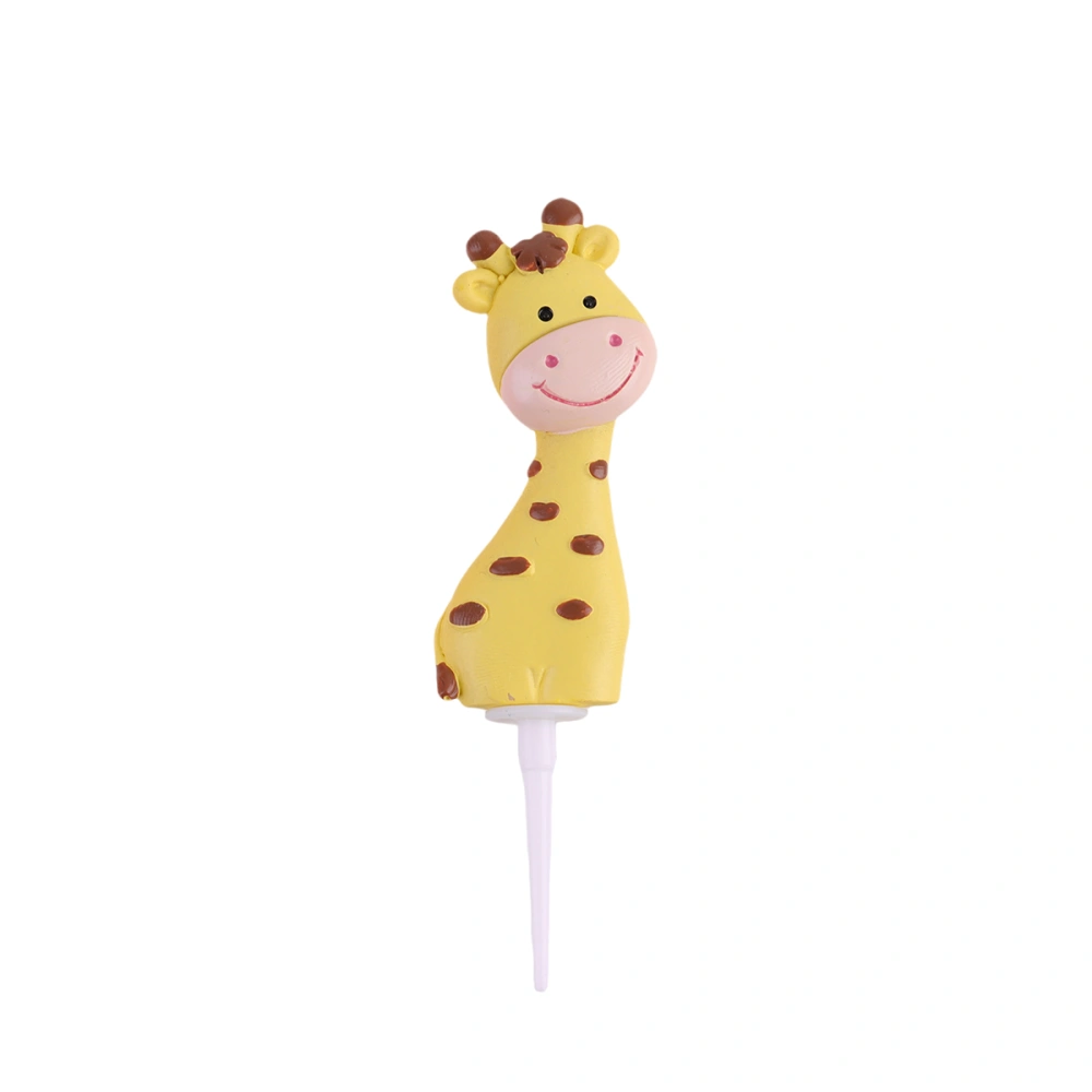 2pcs Cartoon Animal Cake Topper Resin Animal Cake Topper Adornment Adorable Cake Topper Ornament (Little + Giraffe)