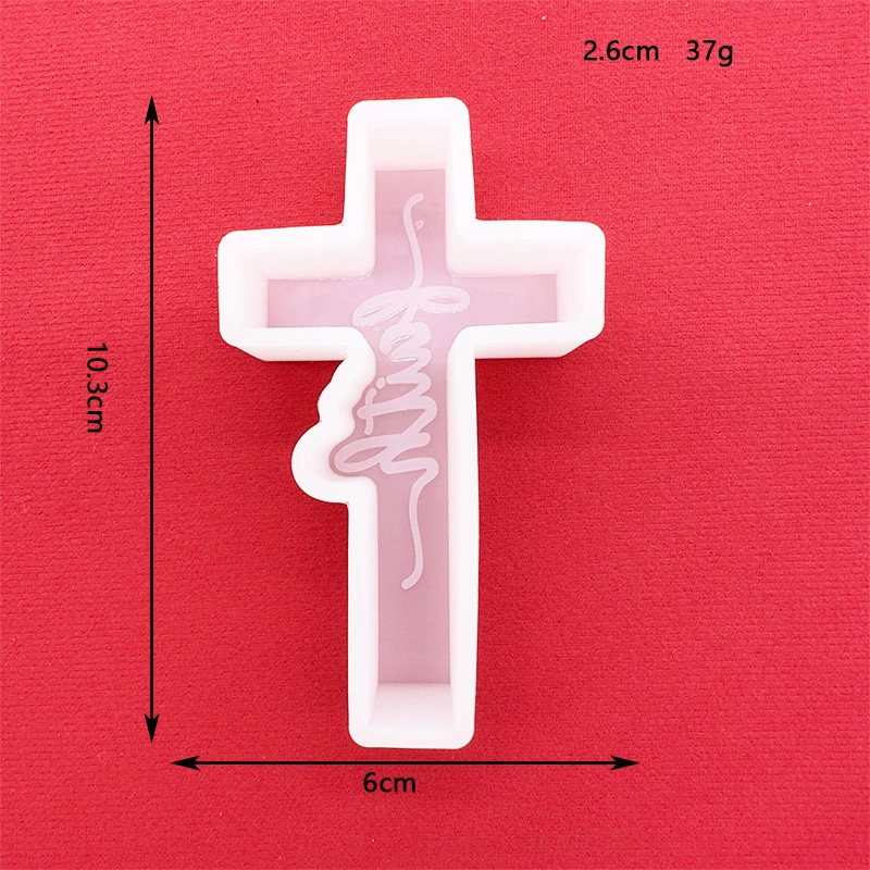 Cross Decor Casting Mold Silicone Cross Wax Mold Crafts Making Mold for Diy