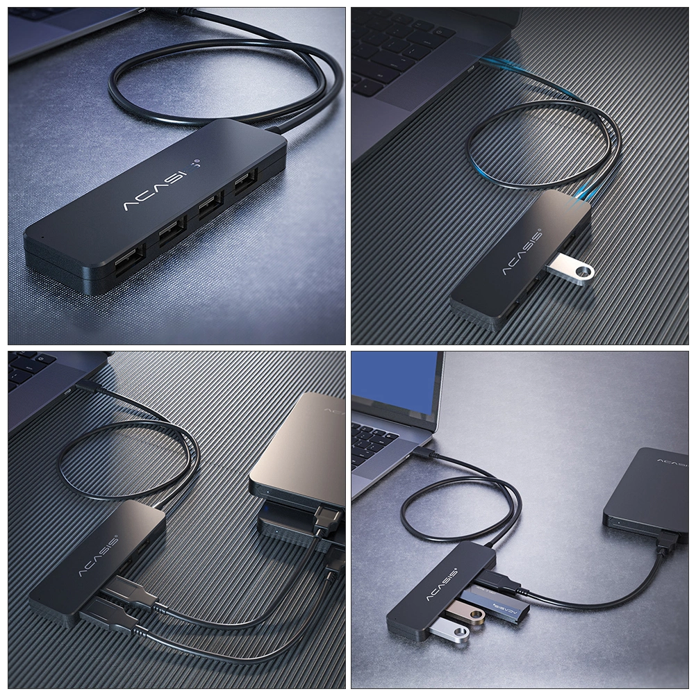 USB Hub Data Docking Station 4 Ports USB 2.0 Data Transfer Dock Holder Hub
