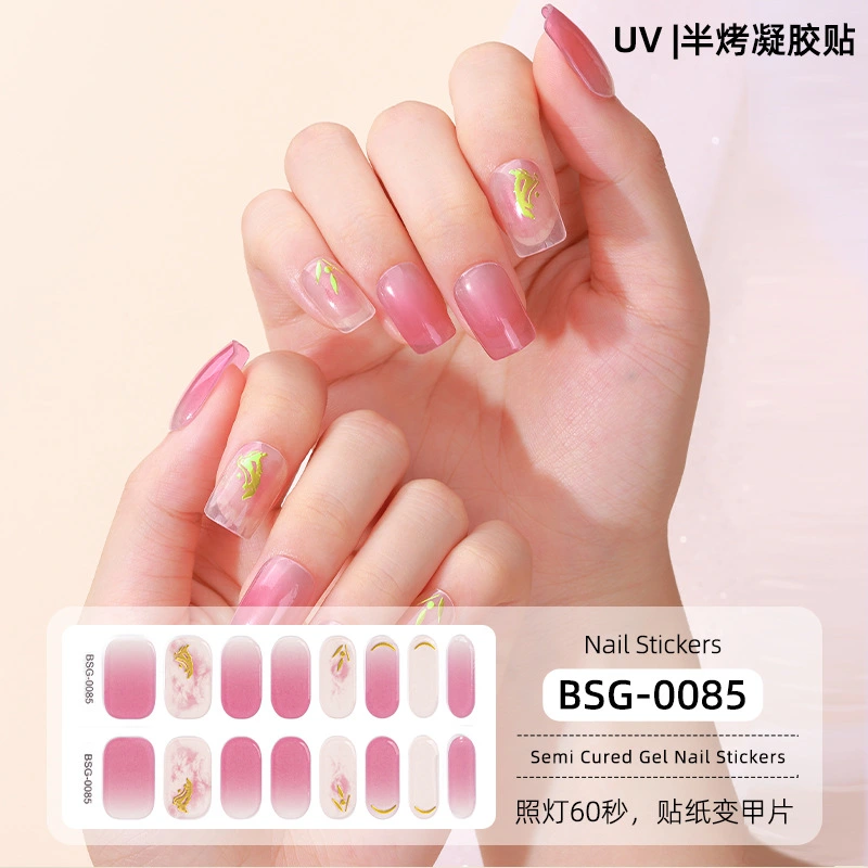 1 Set Semi Cured Gel Nail Stickers Decorative Nail Stickers Manicure Nail Stickers