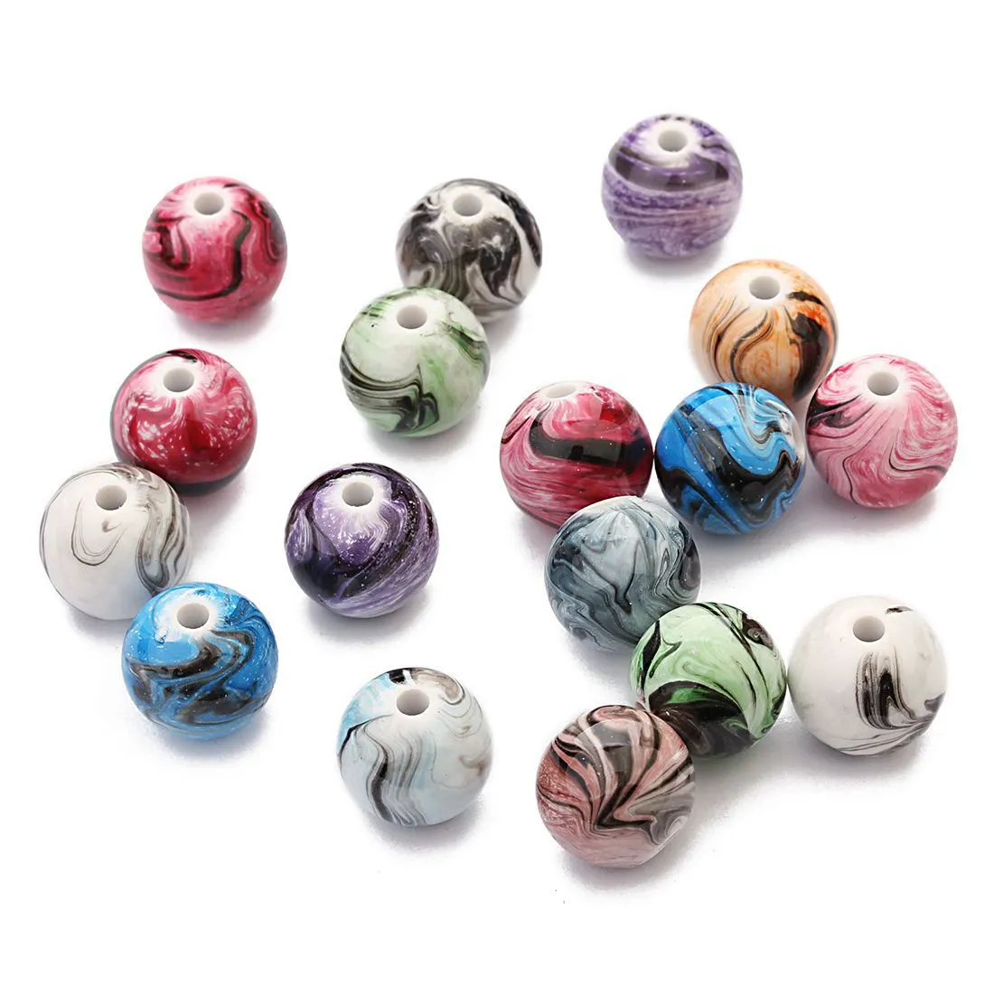 100Pcs Keychain Diy Beads Diy Necklace Beads Resin Beads for Crafts Diy Beads Accessories