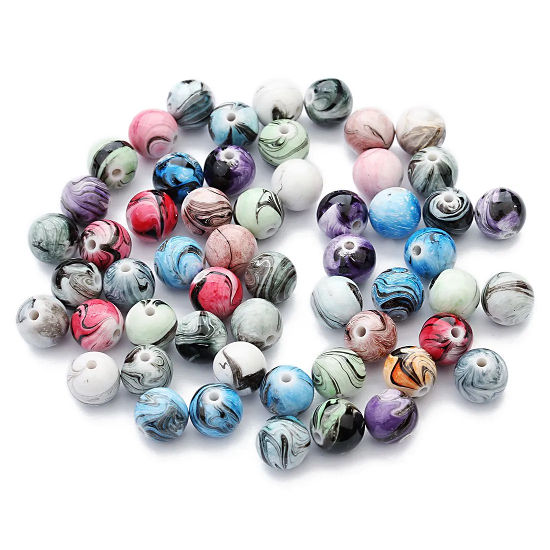 100Pcs Keychain Diy Beads Diy Necklace Beads Resin Beads for Crafts Diy Beads Accessories