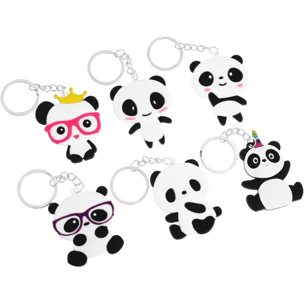 Toyvian 6pcs Cartoon Panda Keychains Key Ring Party Favors Pendant for Kid Toy Ornament Souvenirs Gift