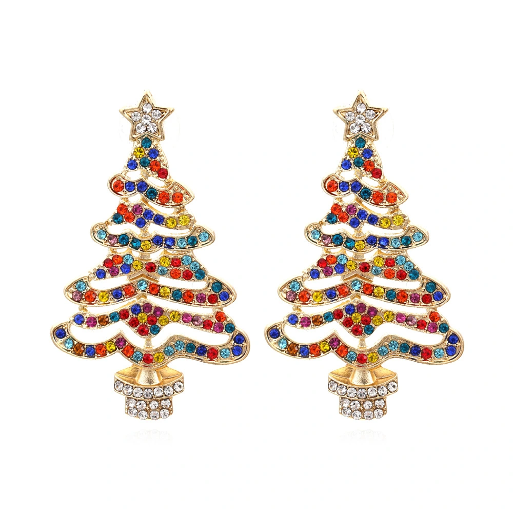 1 Pair Womens Earrings Stud Earrings Christmas Tree Earrings Metal Earrings Teen Girls Ear Jewelries