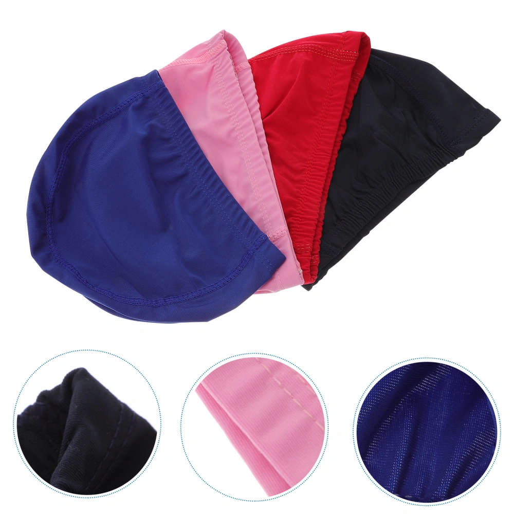 4pcs Kid Adults Swimming Caps Swim Caps Swimming Pool Bathing Hat Swim Caps