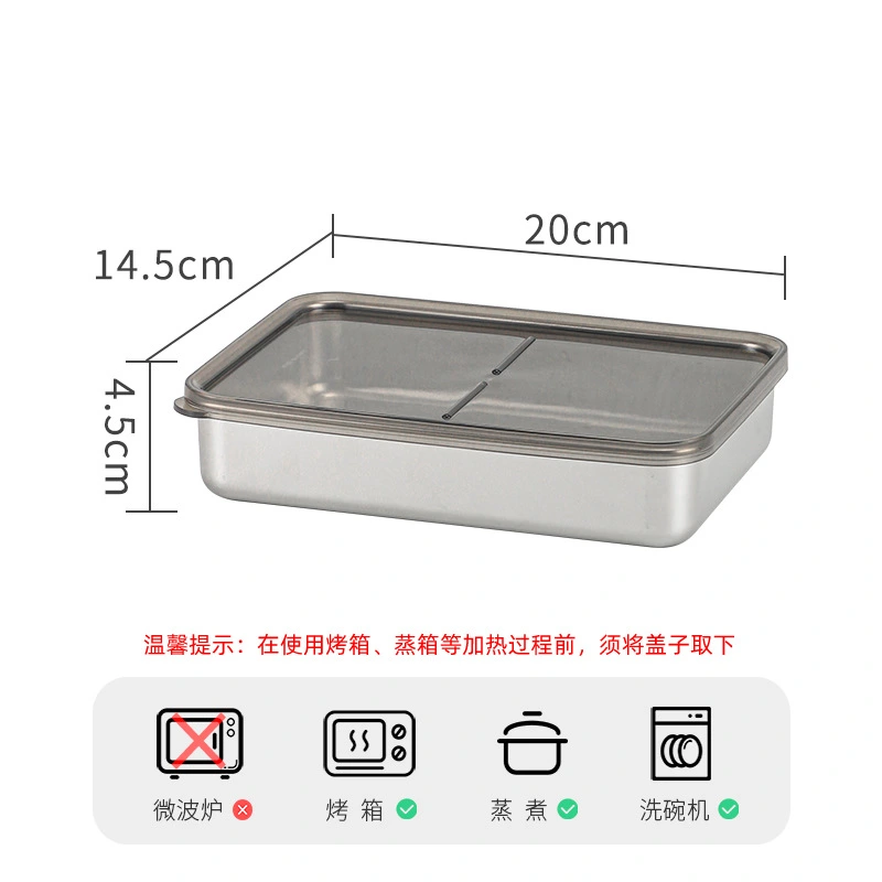 Lunch Box 800ml Food Bento Box Portable Stainless Steel Snack Container Box