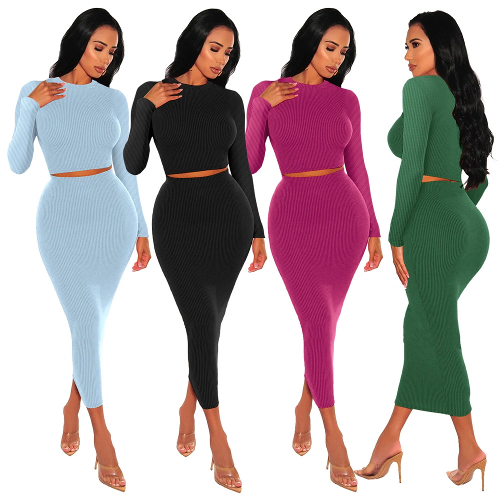 Fashion Waist-controlled Sheath Skirt Mid-length Skirt Two-piece Set